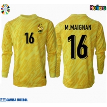 Camisa de Futebol França Mike Maignan #16 Goleiro Equipamento Principal Europeu 2024 Manga Comprida